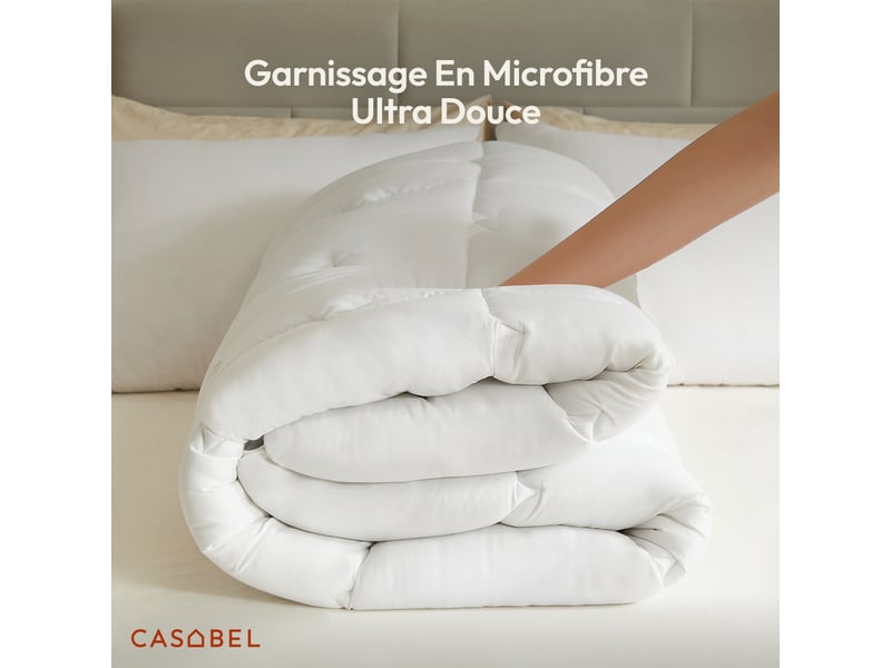  Casabel couette très chaude hiver, 700 gm², 155x220cm, piquage diamant, ultra confortable, 1 à 2 personnes, blanc  - Conforama E
