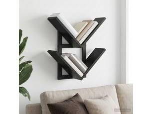 Étagère flottante, étagère murale chêne noir 43 x 15 x 47 cm cf42297