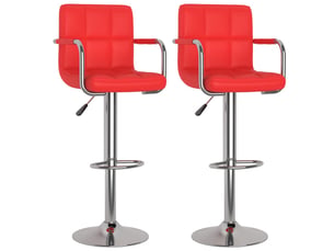 Lot de 2 tabouret de bar, chaise de bar rouge similicuir shl72794