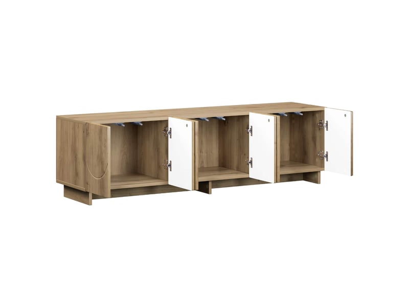  Meuble tv, banc tv 140x34,5x40 cm chêne artisanal bois d'ingénierie shl50937  - Conforama C