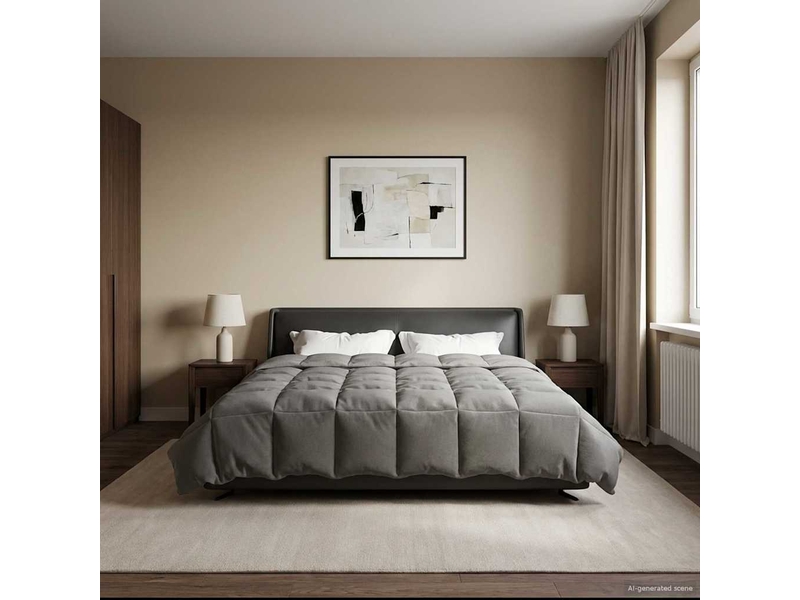 Duvet - couette complet toute l'année 200 x 240 cm 4 saisons gris clair - Conforama B