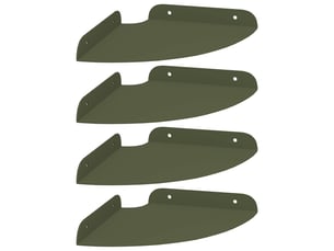 Lot de 4 étagères flottantes d'angle, étagères murales vert olive 18 x 18 x 2 cm cf41680
