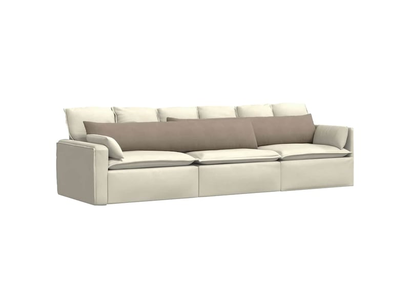  Lot de 2 coussins de canapé, coussins décoratifs tissu taupe 200 x 40 cm cf58954  - Conforama C