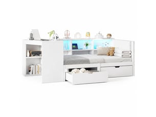 Lit combiné 90x200 cm ULQENI coloris blanc