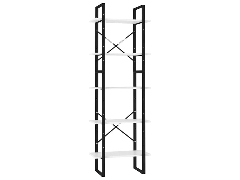  Bibliothèque à 5 niveaux, armoire à livres blanc 60x30x175 cm bois ingénierie  - Conforama A