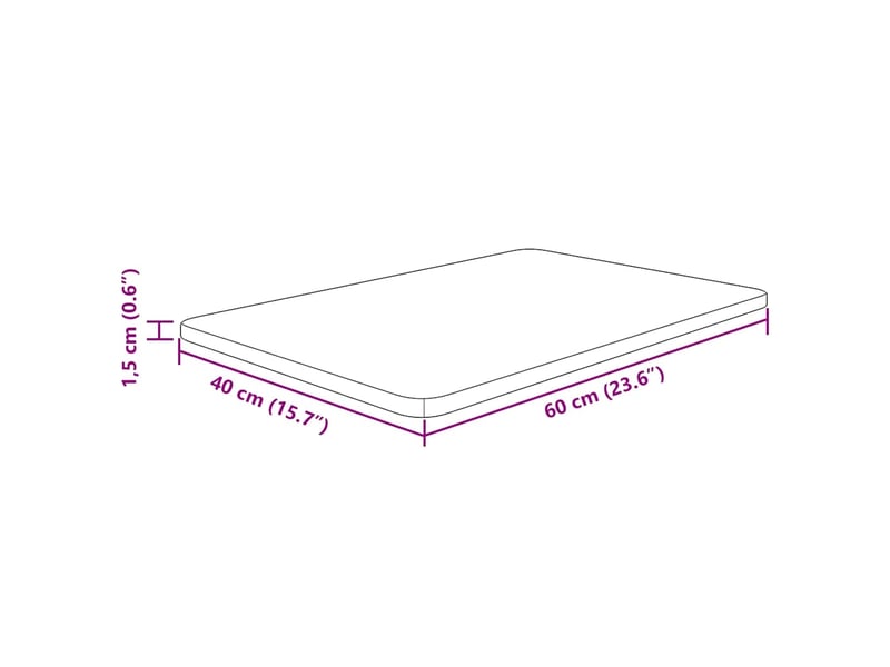  Comptoir de salle de bain, plan de travail 60x40x1,5 cm bois massif non traité cf65743  - Conforama D