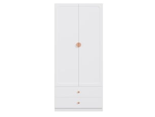 Armoire 2 porte(s) battante 2 tiroir(s) <strong>LEYTN</strong> <strong></strong> coloris blanc largeur 90 cm