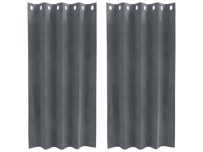  Lot de 2 rideaux, rideaux de fenêtre gris clair 140 x 175 cm velours cf44040  - Conforama A