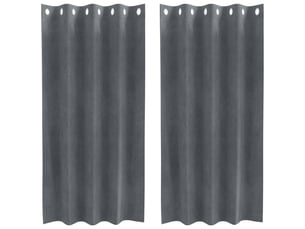 Lot de 2 rideaux, rideaux de fenêtre gris clair 140 x 175 cm velours cf44040