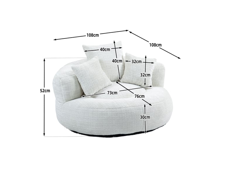  Deplimousse fixe 1 place tissu blanc canapé blanc - Conforama C