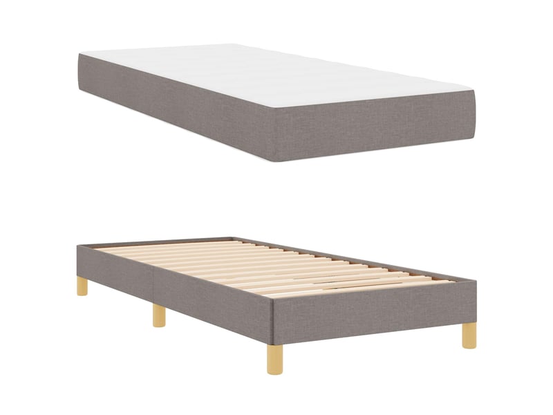  Lit simple- lit adulte -  lit à ressorts taupe 100 x 200 cm tissu  - Conforama D