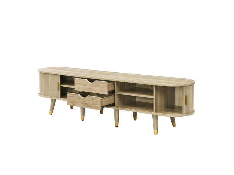  Meuble tv avec portes coulissantes, meuble bas moderne au design unique et polyvalent  - Conforama D