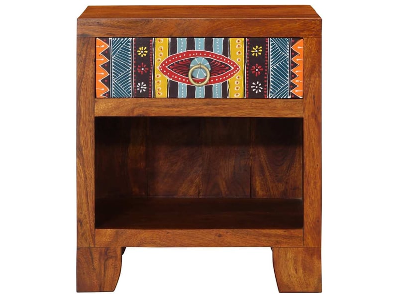 Lot de 2 table de chevet - cabinet de chevet - table de nuit 40x35x45 cm bois d'acacia massif  - Conforama A