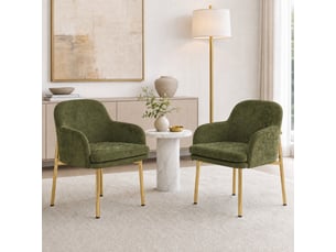 Lot de 2 chaises de salle à manger rembourrées avec accoudoirs, réglables en hauteur, charge 125 kg, coloris vert