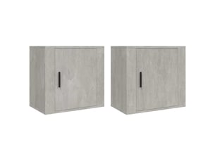 Lot de 2 tables de chevet - cabinet de chevet - table de nuit murales gris béton 50x30x47 cm
