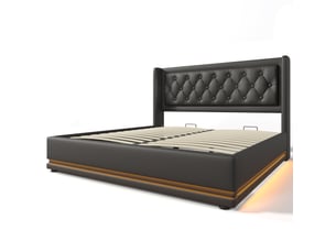 Lit avec rangement 160x200 cm COVREO coloris noir
