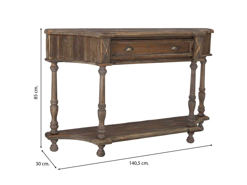 Console en bois marron 140.5x30x85 cm h  - Conforama C