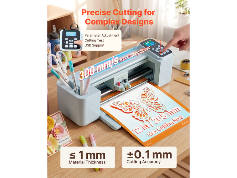  Vevor machine de découpe vinyle max. 305 mm commande par boutons et écran diy  - Conforama E