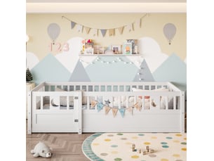 Lit simple 90x190 cm MEUBLIV coloris blanc