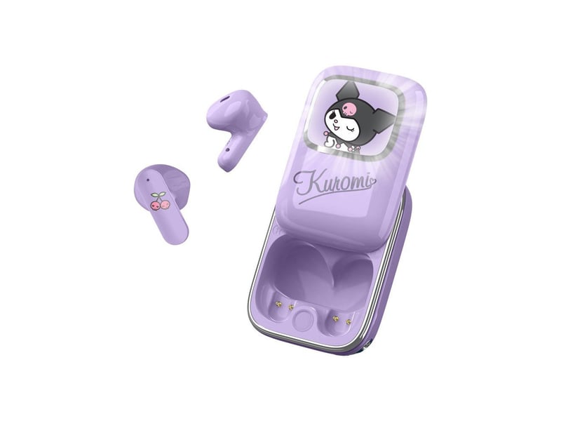  Ecouteurs tws slide bluetooth 5.3 violet kuromi etui led usb-c OTL5055371631693 - Conforama B