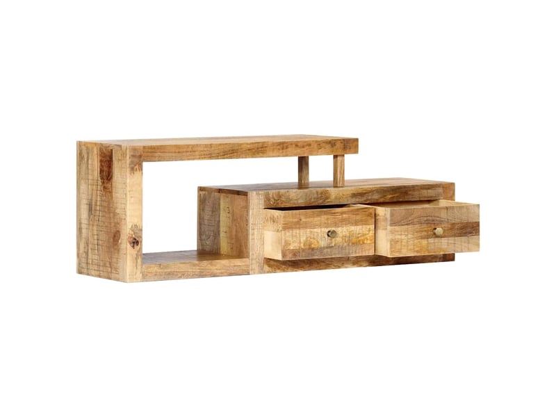  Meuble tv - banc tv - meuble de rangement 120x30x40 cm bois massif de manguier  - Conforama D