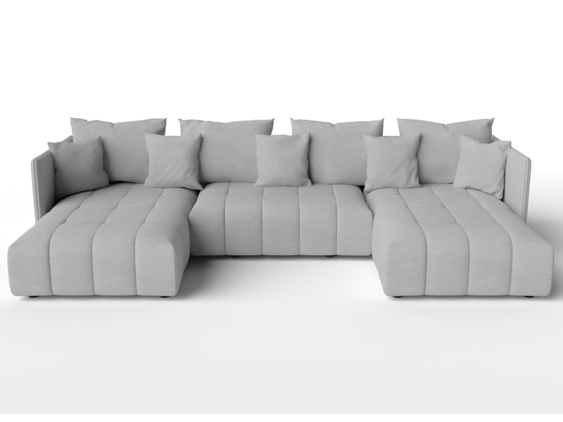 Canapé d'angle u gris clair avec fonction sommeil veliro 345 VeliroU - Conforama A