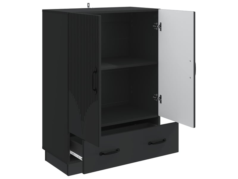  Buffet - bahut - meuble de rangement avec tiroir noir 66 x 34,5 x 92 cm bois d'ingénierie  - Conforama D