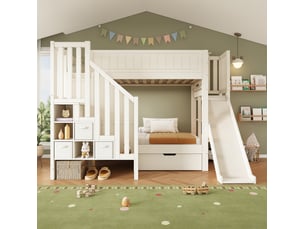 Lit superposé 90x200 cm <strong>OKWISH</strong>  <strong></strong> coloris blanc