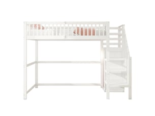 Lit mezzanine 90x200 cm <strong>STILVORA</strong> <strong></strong> coloris blanc