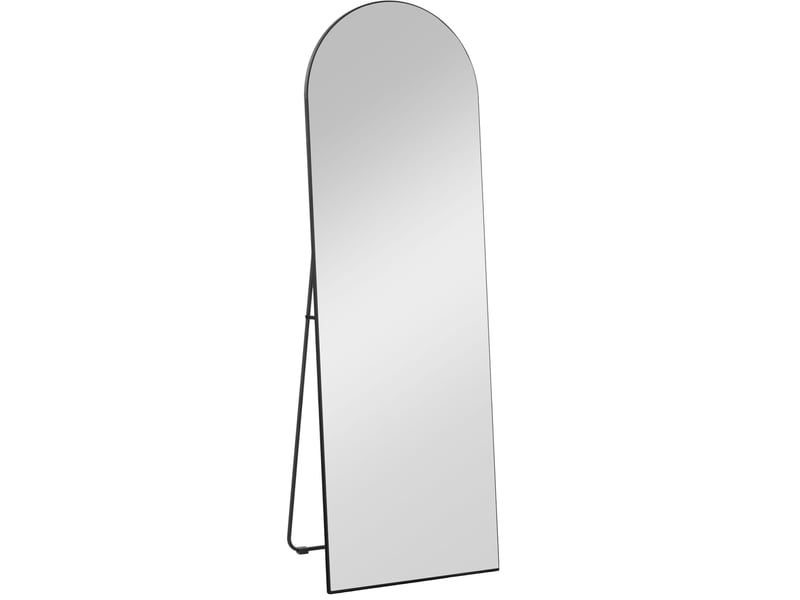  Miroir sur pied et mural 150 x 50 cm – noir – design arqué, support pliant et film anti-éclats sécurisant  - Conforama A