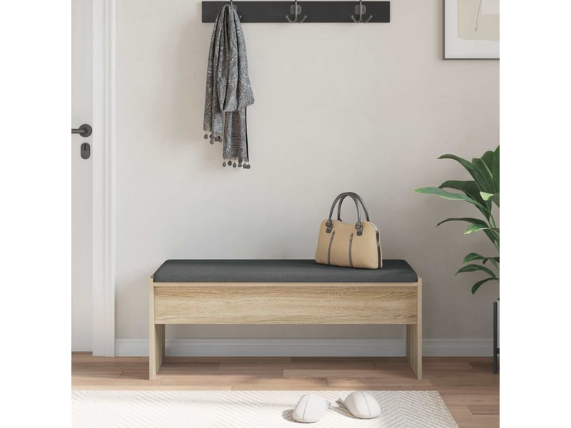  Banc d'entrée, banc interieur avec coussin chêne sonoma 103x38x40 cm  - Conforama D