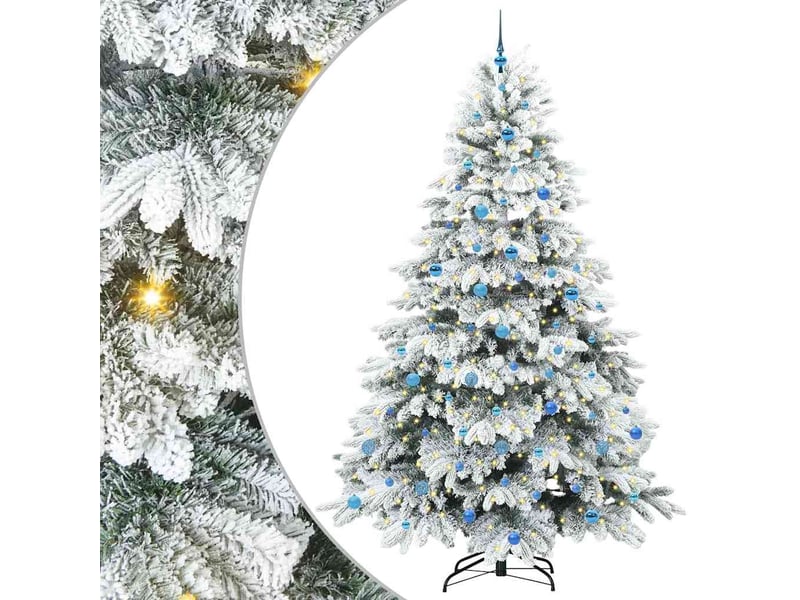 Sapin de noël, arbre de noël artificiel avec 300 led blanc 240 cm pe et pvc cf61235 - Conforama A
