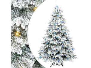 Sapin de noël, arbre de noël artificiel avec 300 led blanc 240 cm pe et pvc cf61235