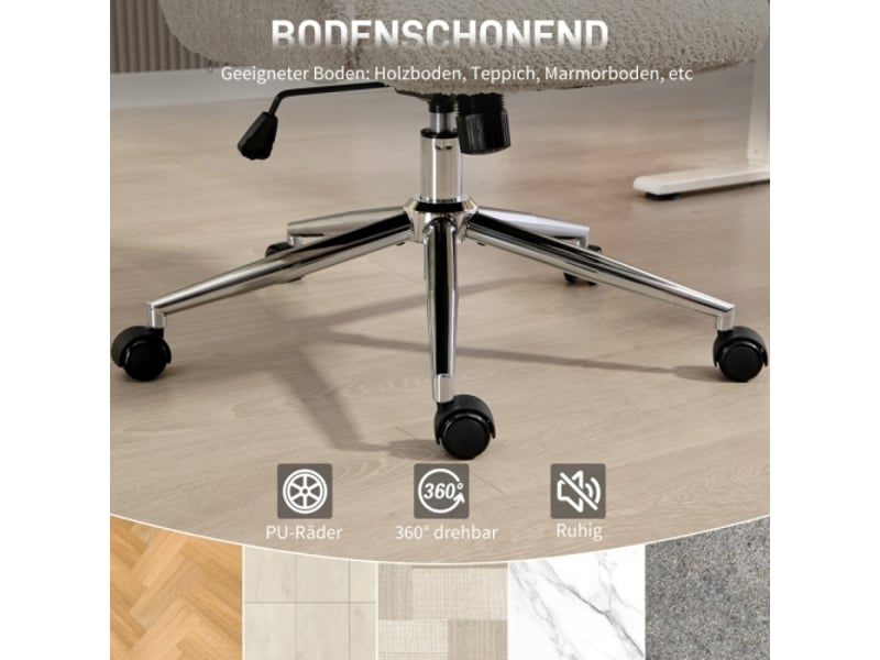 Chaise de bureau ergonomique avec appui-tête réglable, inclinable, réglable en hauteur, gris blanc - Conforama E
