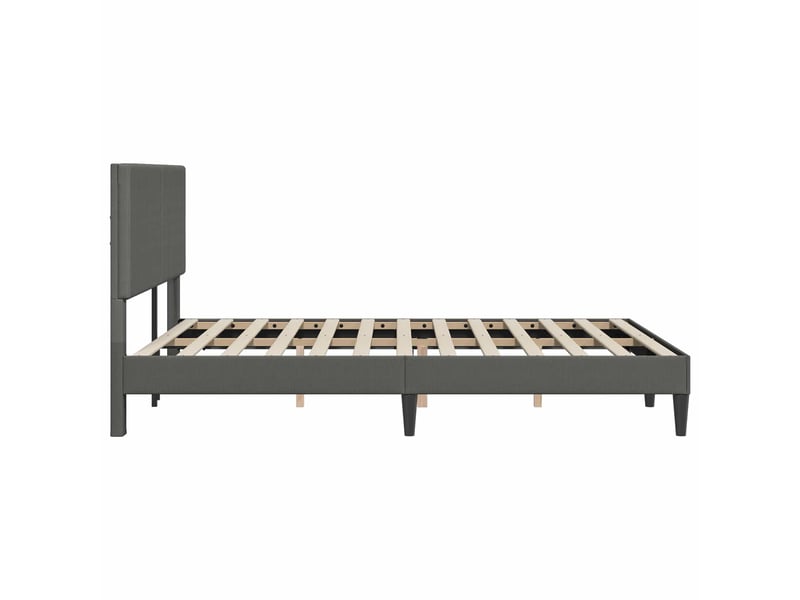  Lit double- lit adulte -  cadre de lit gris foncé 120 x 190 cm tissu en velours côtelé  - Conforama D