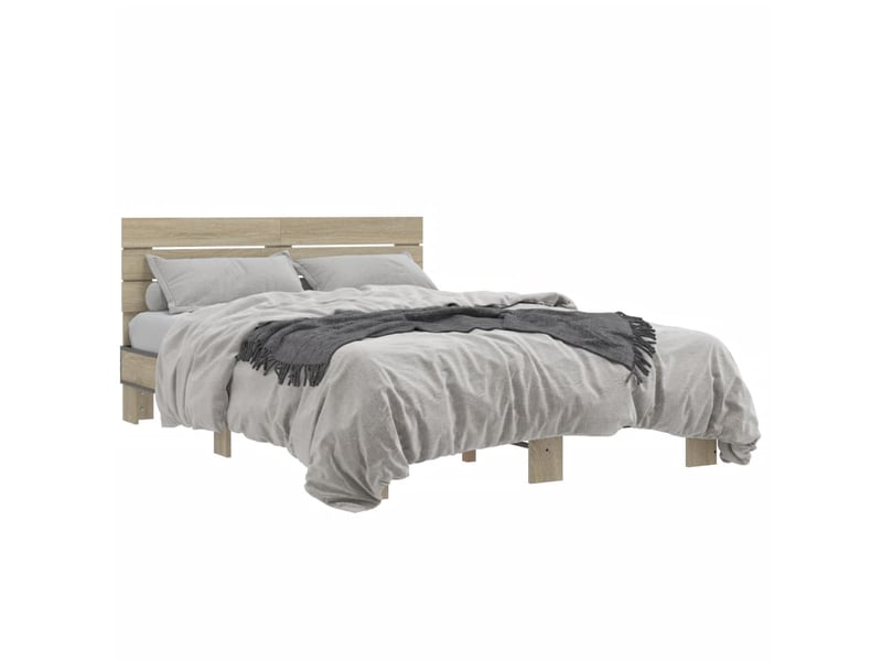  Lit double- lit adulte -  cadre de lit sans matelas chêne sonoma 140x200 cm  - Conforama A
