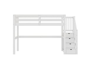 Lit mezzanine 90x200 cm BGSRYAO coloris gris
