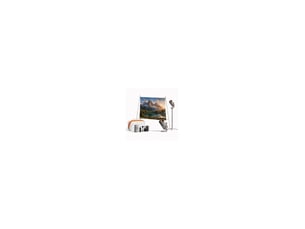 Vidéoprojecteur portable full hd 1080p dlp 450 lm avec pied batterie, écran et sac