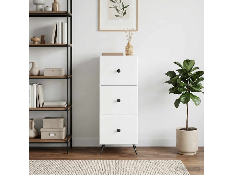  Armoire à tiroirs, rangement bureau blanc 33 x 34,5 x 90 cm bois d'ingénierie shl7684  - Conforama D
