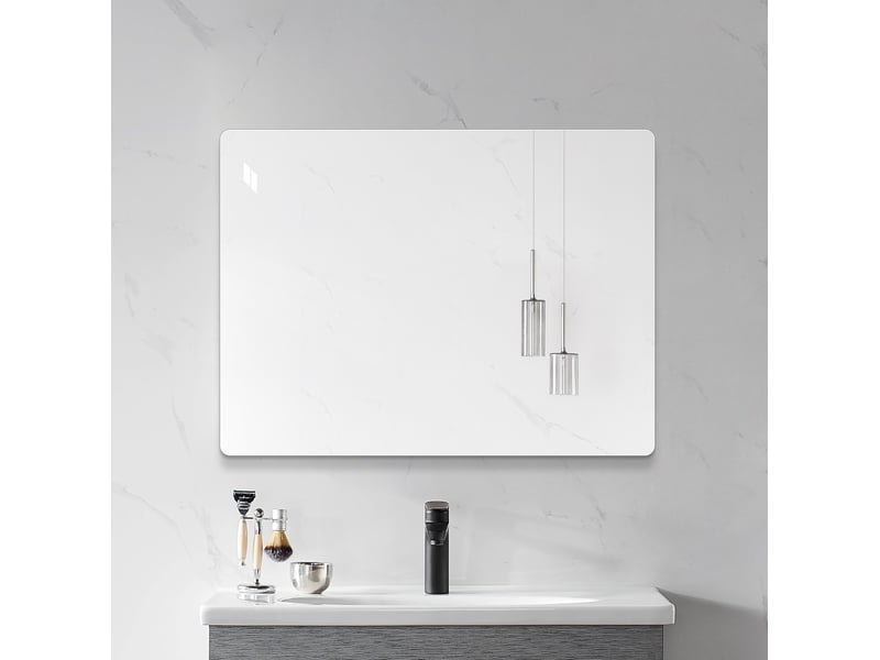  Miroir mural 100x75 cm sans cadre argenté  - Conforama B