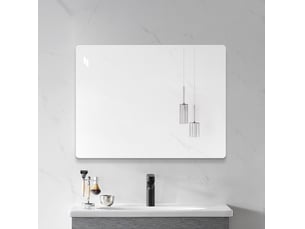 Miroir rectangulaire de salle de bain coloris argenté <strong>DESMIU</strong> <strong></strong> - 100 cm x 75 cm