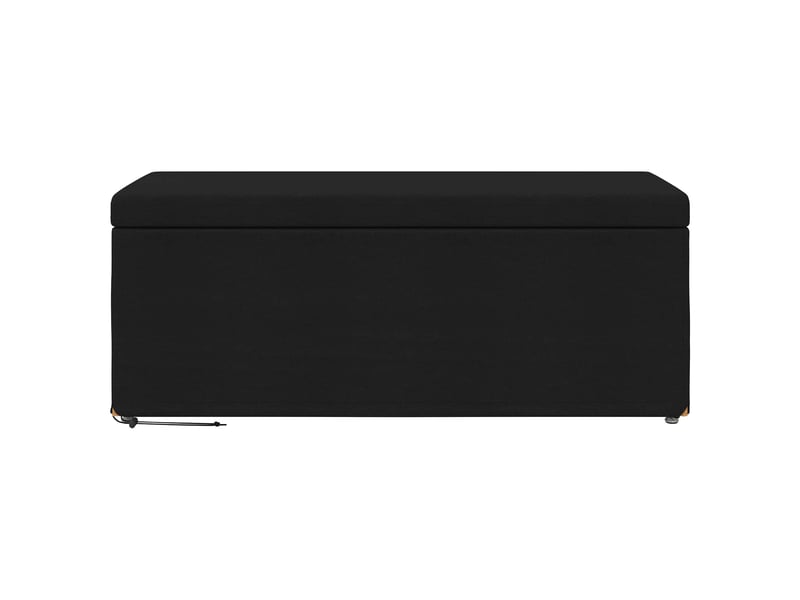  Tabouret bas, ottoman noir 101x41x40 cm tissu et bois stratifié  - Conforama D