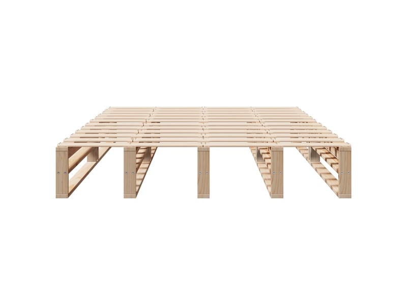  Lit double- lit adulte -  cadre de lit sans matelas 150x200 cm bois de pin massif  - Conforama C