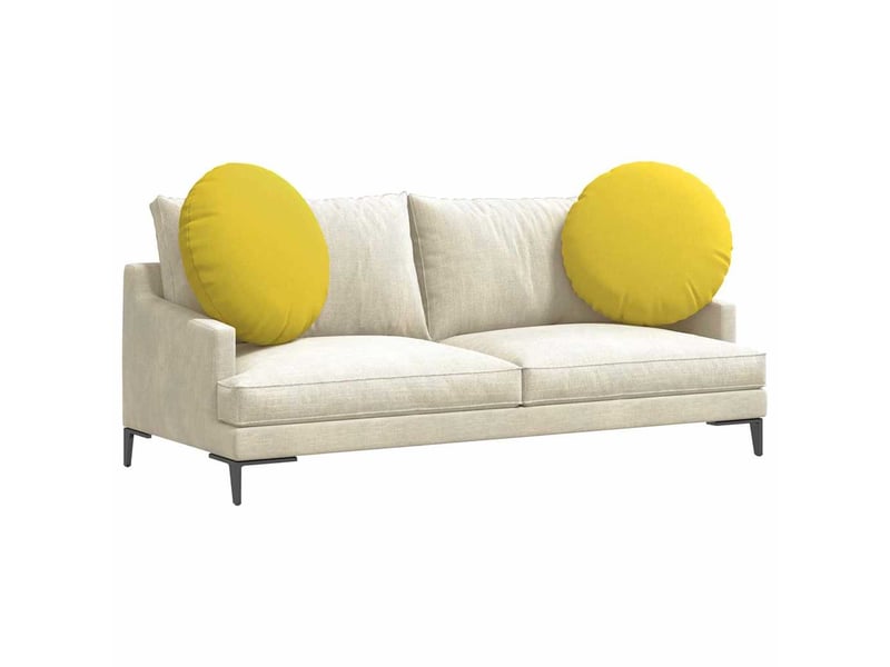 Lot de 2 coussins de siège, coussins décoratifs tissu jaune clair ø80 x 29 cm cf59842 - Conforama C