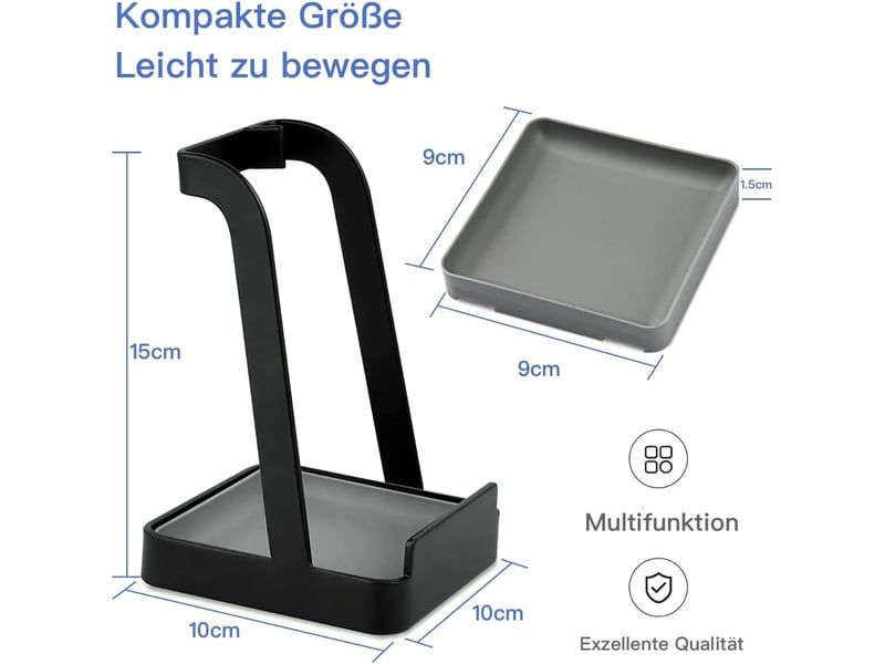 (noir) support polyvalent pour couvercles de casseroles et cuillères de cuisine - acier - pour couvercles de casseroles, cuillères de cuisine, spatule - Conforama B