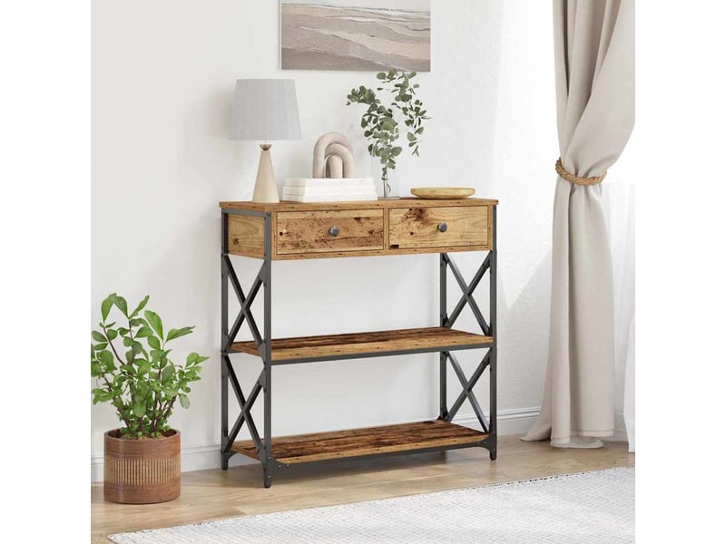  Table console - table d'appoint - table d' entrée avec tiroir bois ancien 75 x 28 x 75 cm  - Conforama B