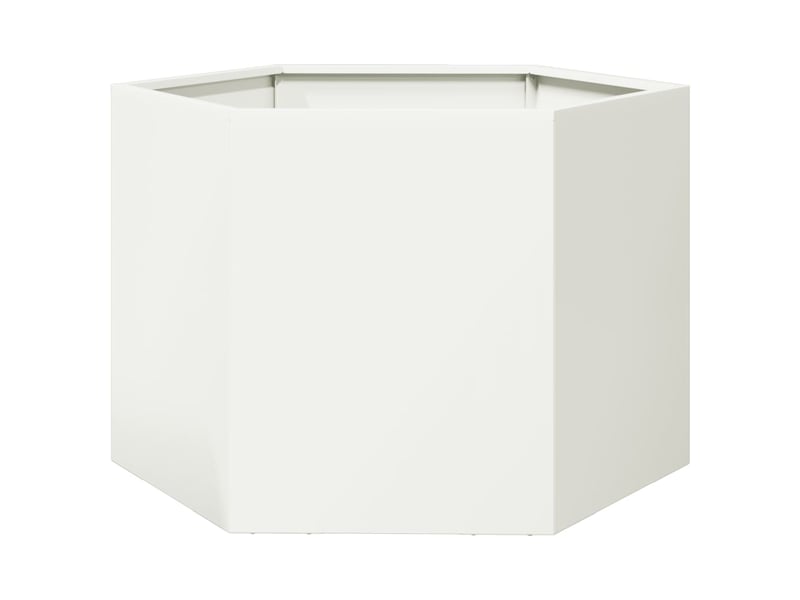  Jardinière - bac à fleurs blanc hexagone 69x60x45 cm acier  - Conforama A