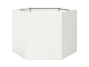 Jardinière - bac à fleurs blanc hexagone 69x60x45 cm acier