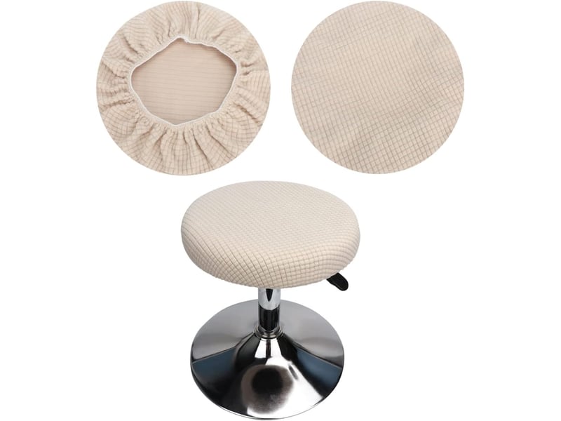  Housses de tabourets ronds beiges, housses de tabourets de bar ronds, housses de tabourets ronds élastiques, lavables et faciles d'entretien, douces XLH-ZLS-009488MF - Conforama A