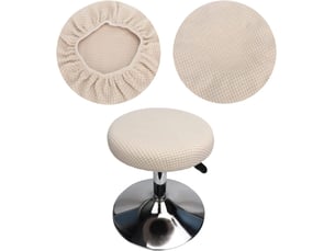 Housses de tabourets ronds beiges, housses de tabourets de bar ronds, housses de tabourets ronds élastiques, lavables et faciles d'entretien, douces